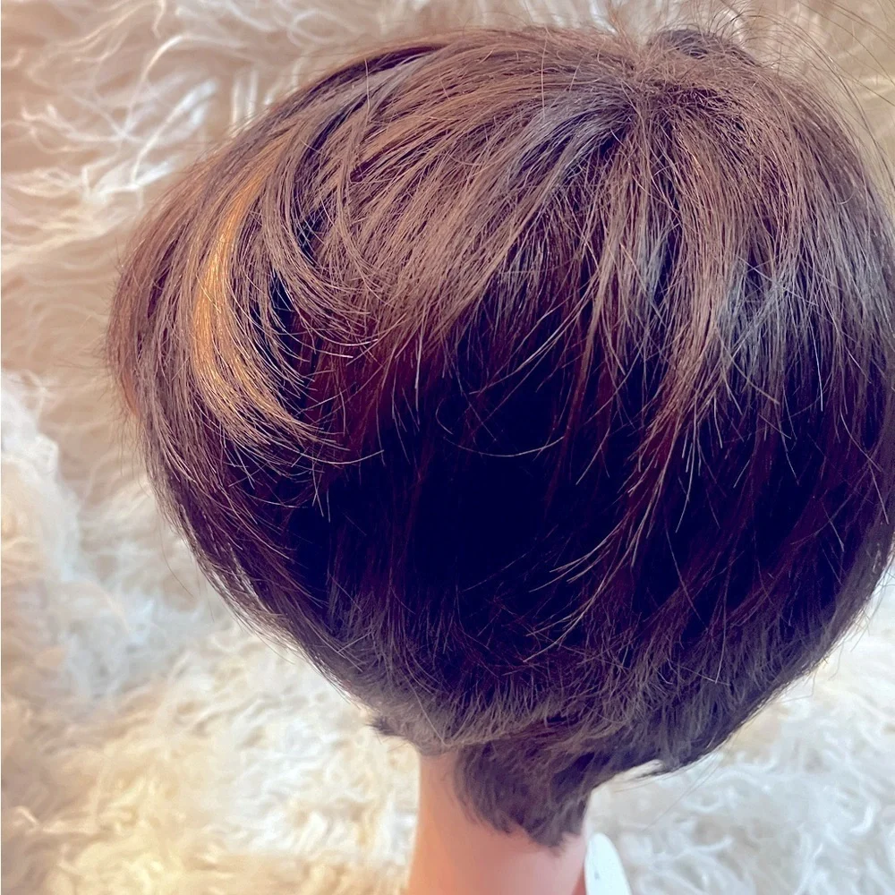 NEW Allbell Short Brown Pixie Cut Hair with Bangs